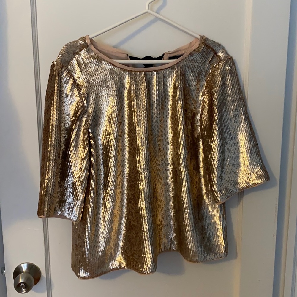 J. Crew Rose Gold Sequin Crop Top